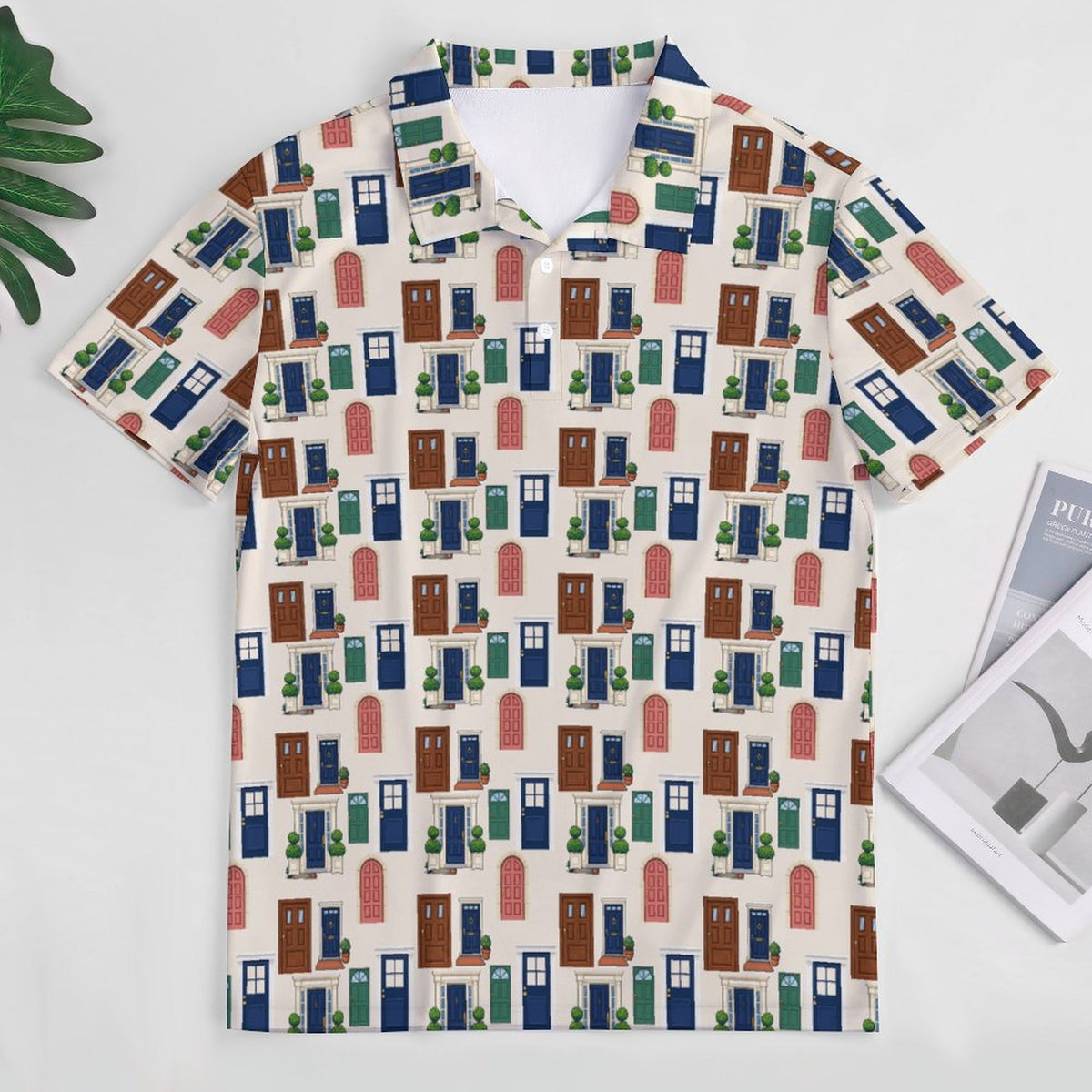 Realtor Shirt  Doors Polo Stand out at showings, open houses and closings in this iconic golf polo featuring a bold real estate pattern.