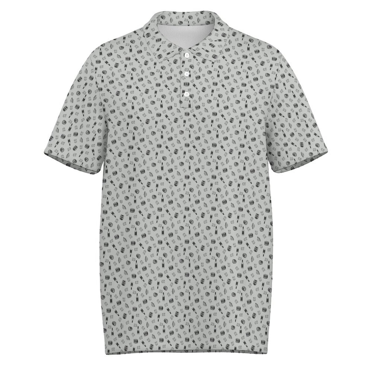 Jack Daniel's Grey Men's Quick Dry POLO Shirt(All-Over Printing)