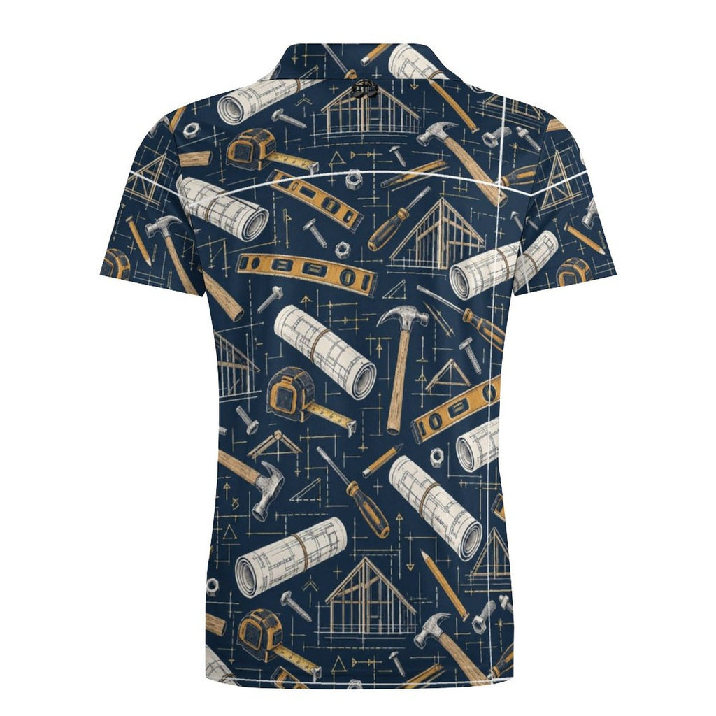 Men's General Contractor Polo UPF50+ 180gsm Cooling Polyester T-shirt Shop contractor polos and shirts featuring bold construction-inspired patterns made for builders, tradesmen, contractor, architect