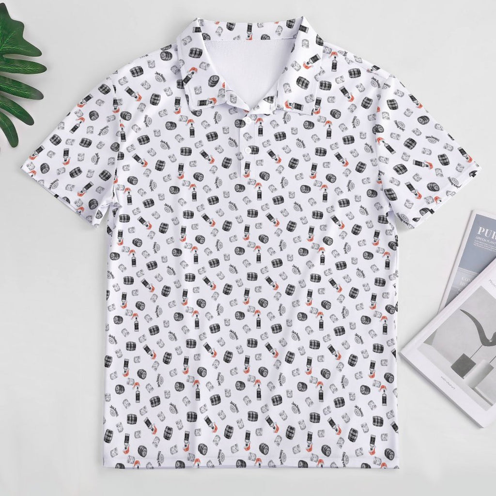 Jack Daniels Christmas Polo Shirts with All-Over printing Design Straight