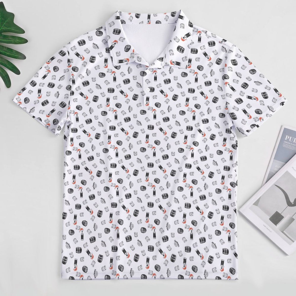 Jack Daniels Christmas Polo Shirts with All-Over printing Design Straight
