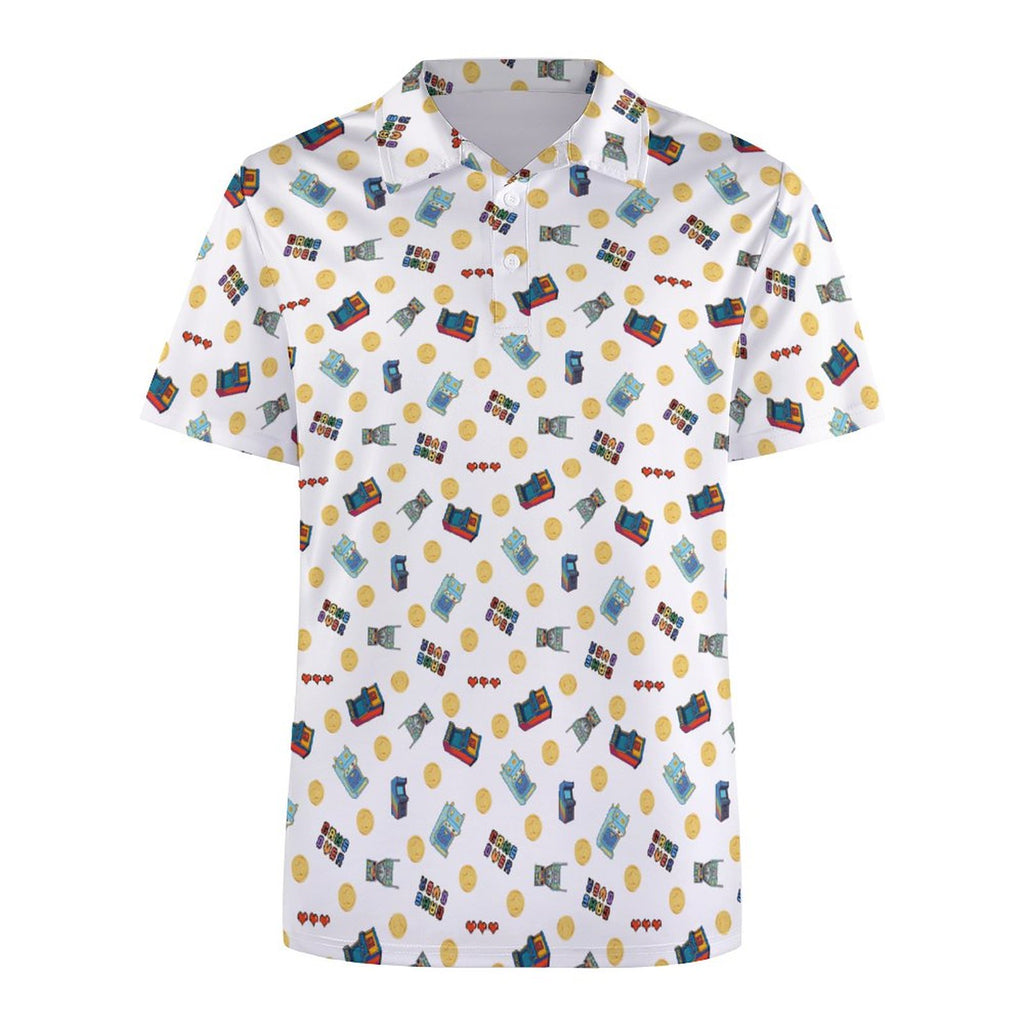 Pinball Arcade Polo Shirts with All-Over printing Design Straight
