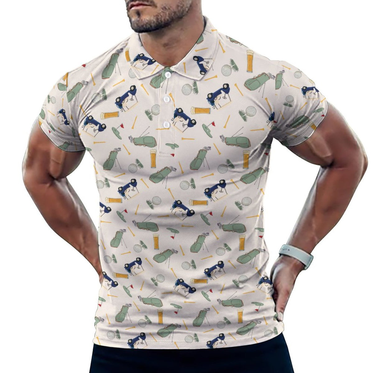 Vintage Golf Men's POLO Shirt(All-Over Printing)