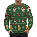 Ugly Christmas Sweater Beers Oversized Pullover Sweater(All-Over Printing)