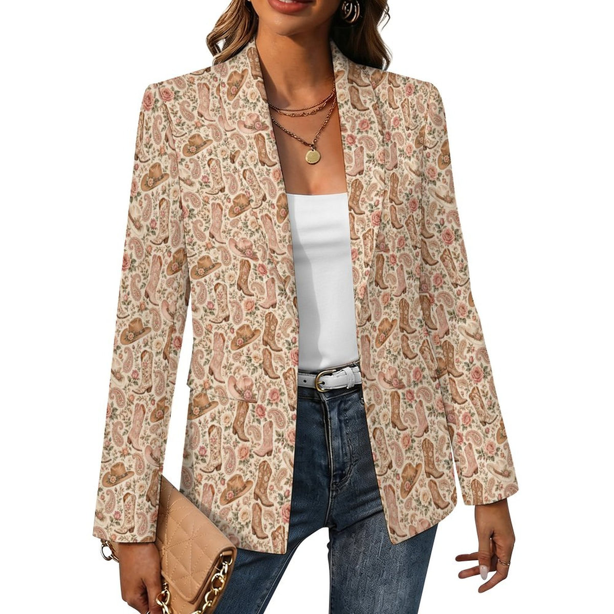 Women's Elegant Western Blazer(All-Over Printing)