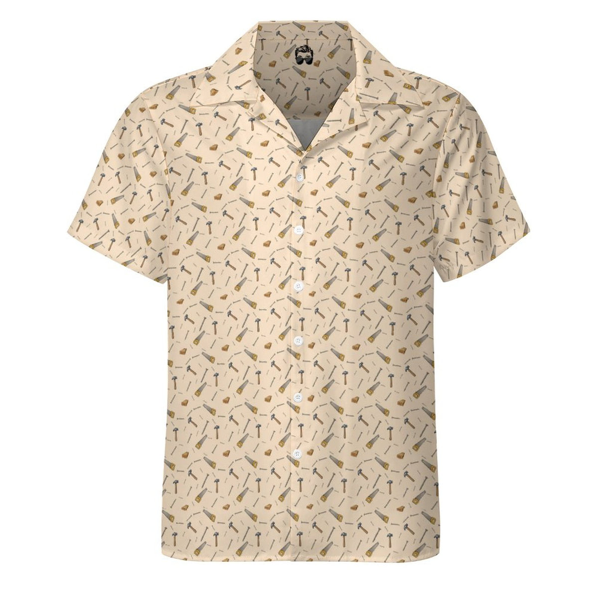 Carpenter Shirt Short Sleeve Cuban Collar Shirt(All-Over Printing)