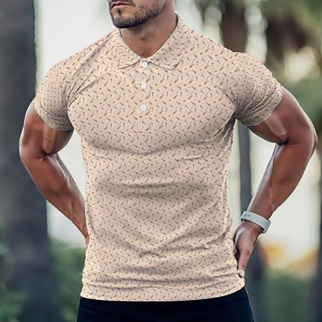 Wood worker Polo Shirts with All-Over printing Design Straight