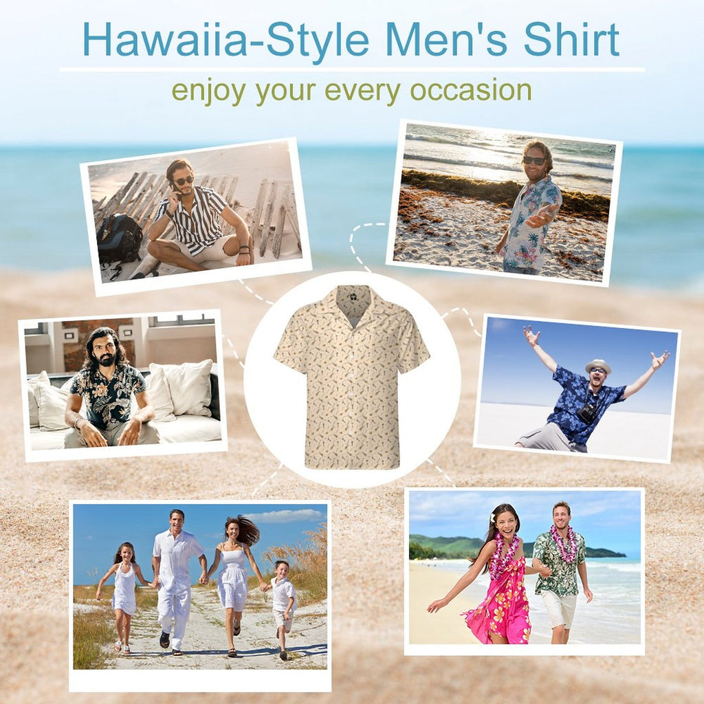 Carpenter Shirt Short Sleeve Cuban Collar Shirt(All-Over Printing)