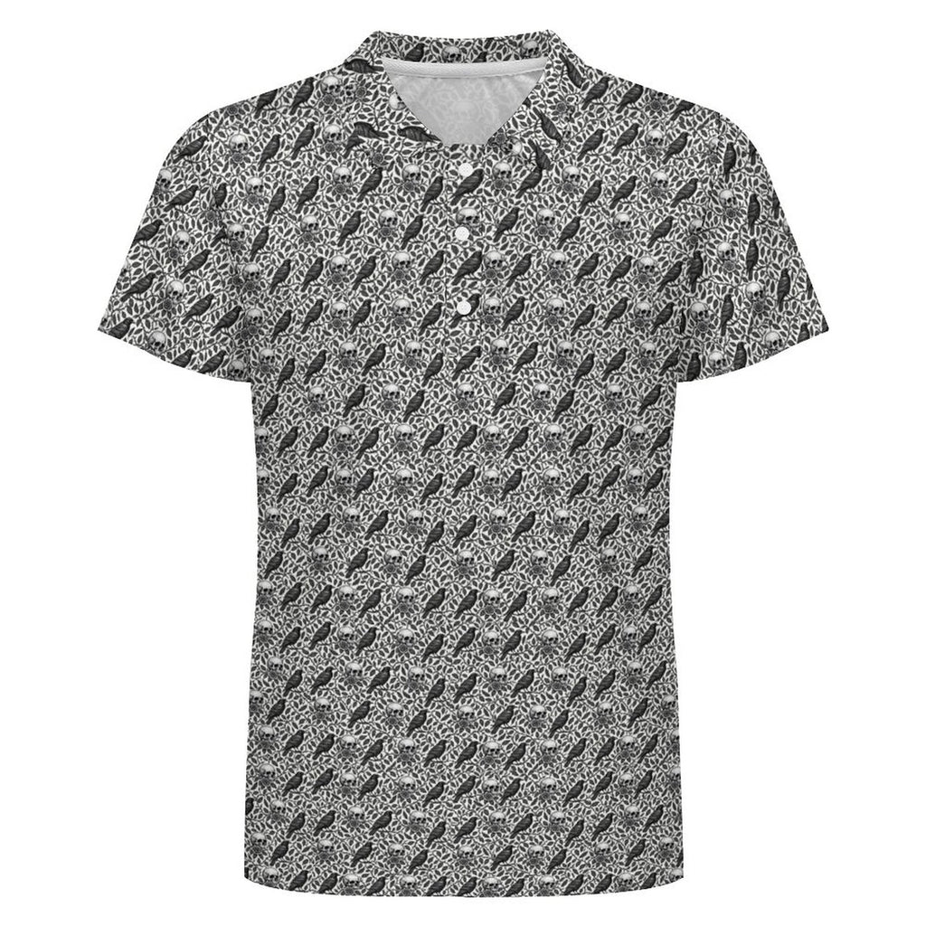 Ravens and Skulls Golf Polo Shirt Halloween