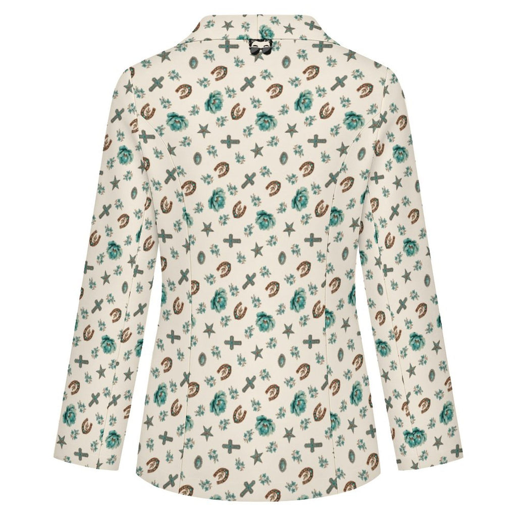 Women's Chic Western Casual Lapel Blazer(All-Over Printing)