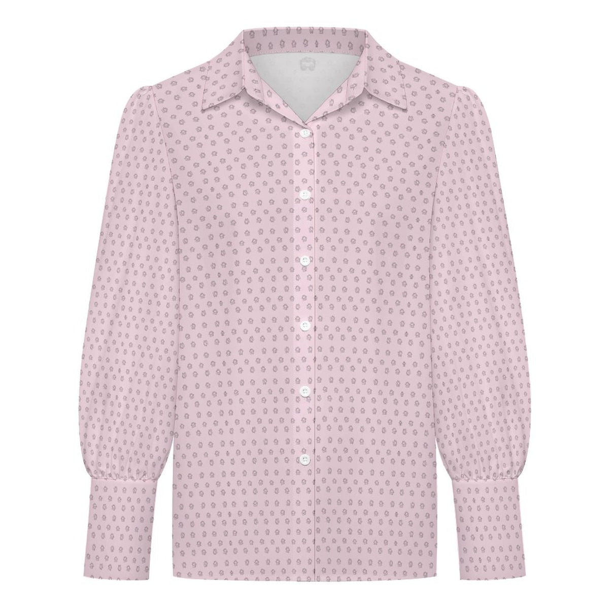Realtor Little Homes Women's Satin Lantern Sleeve Long Sleeve Blouse(All-Over Printing)