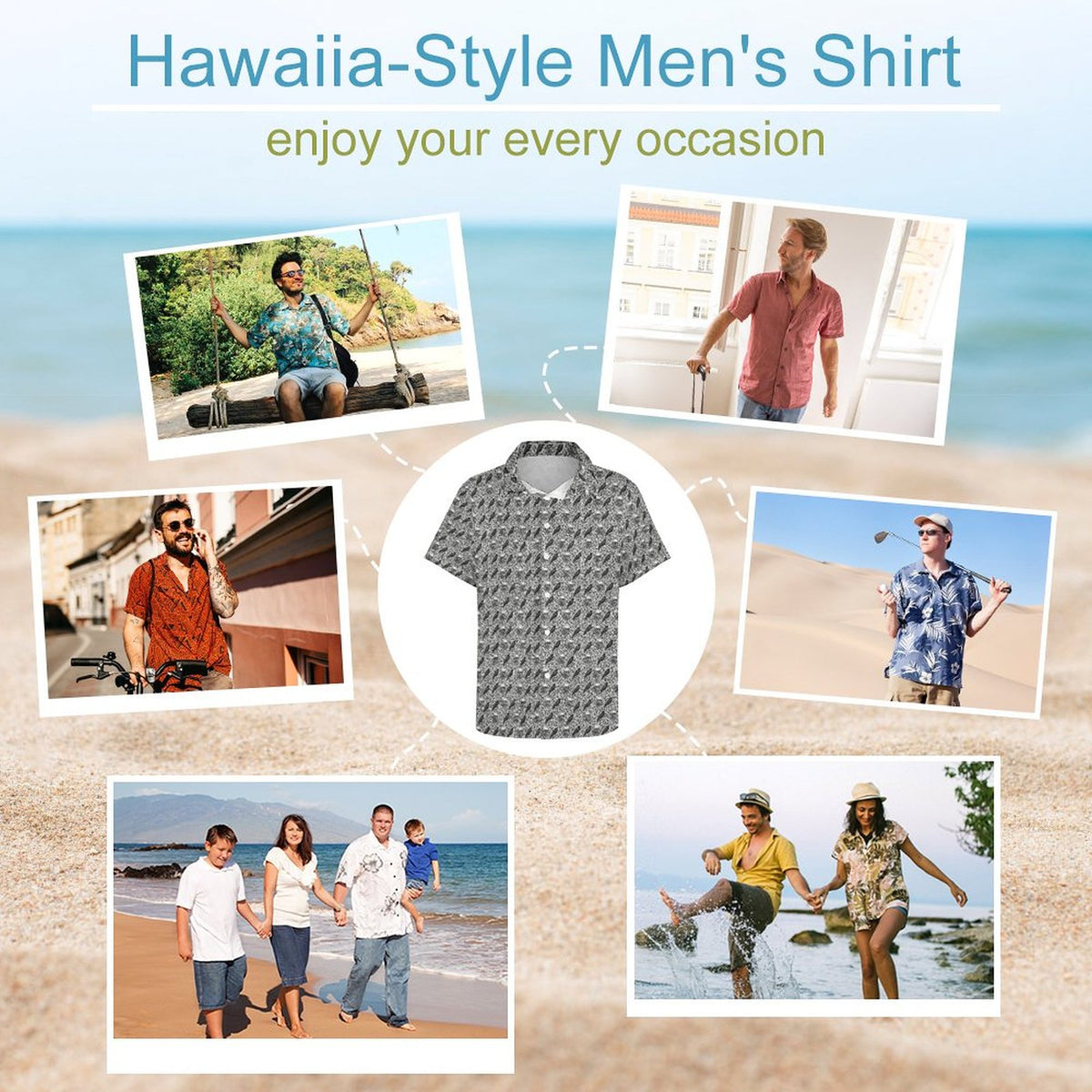 DTG 100gsm A Short Sleeved Shirt with Pockets(All-Over Printing)
