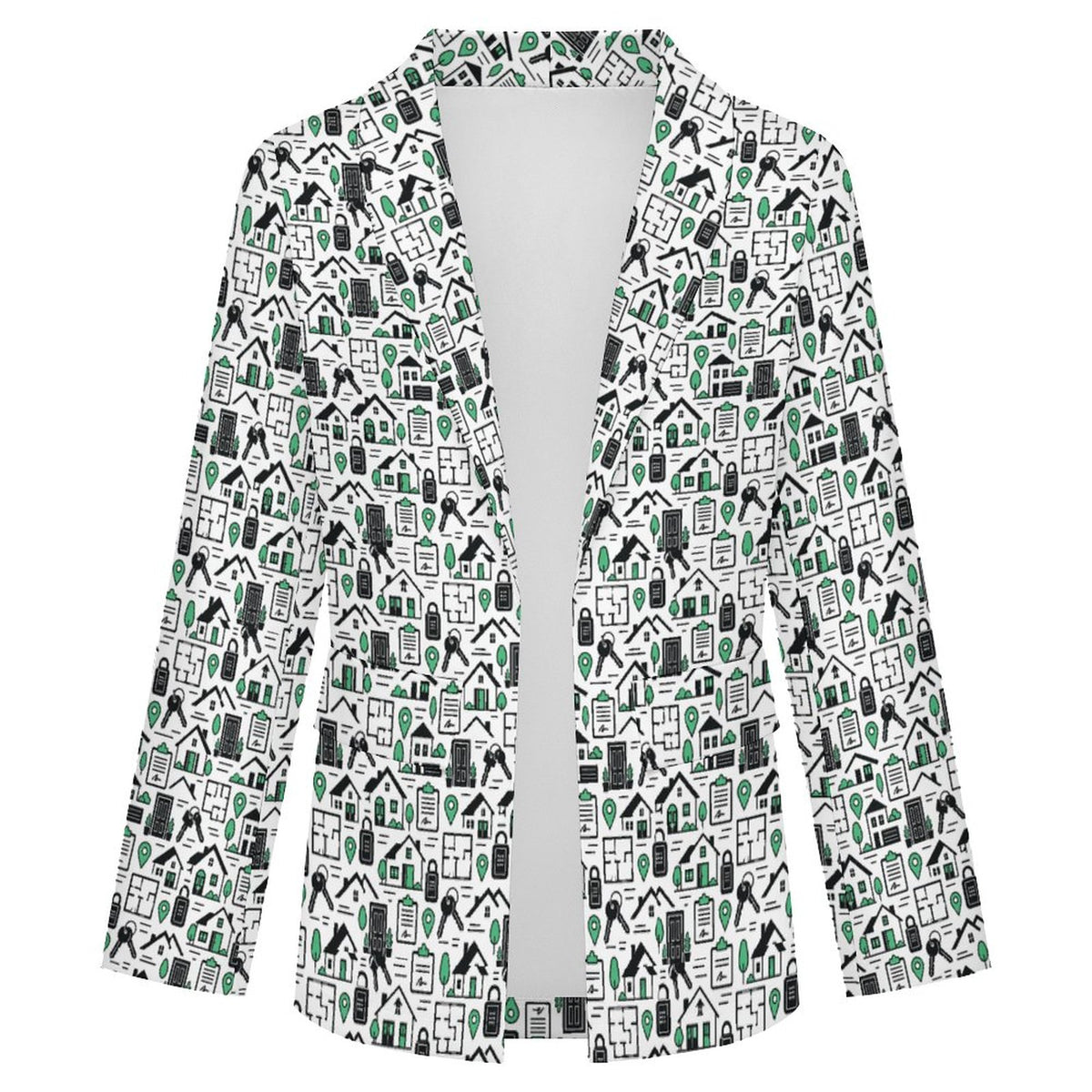 Women's Realtor Lapel Blazer Stand out at showings, open houses and closings in this iconic golf polo featuring a bold real estate pattern.