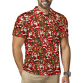 Santa and Golden Retrievers Men's Quick Dry POLO Shirt(All-Over Printing)