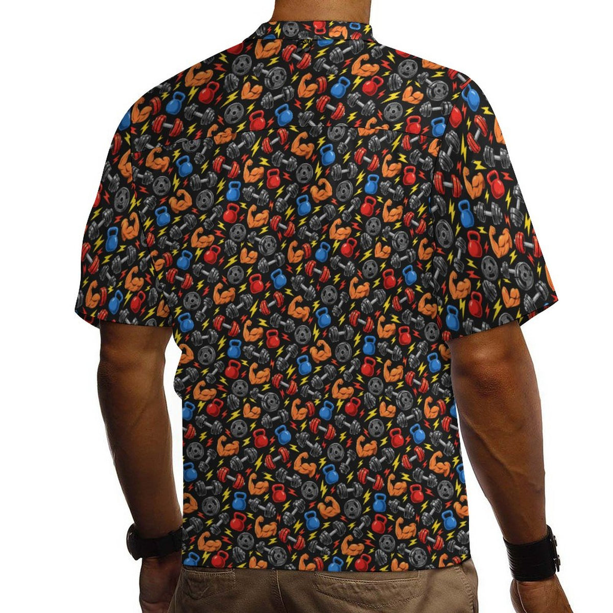 Gym Bros  Cotton Cuban Collar Shirt For Men(All-Over Printing)