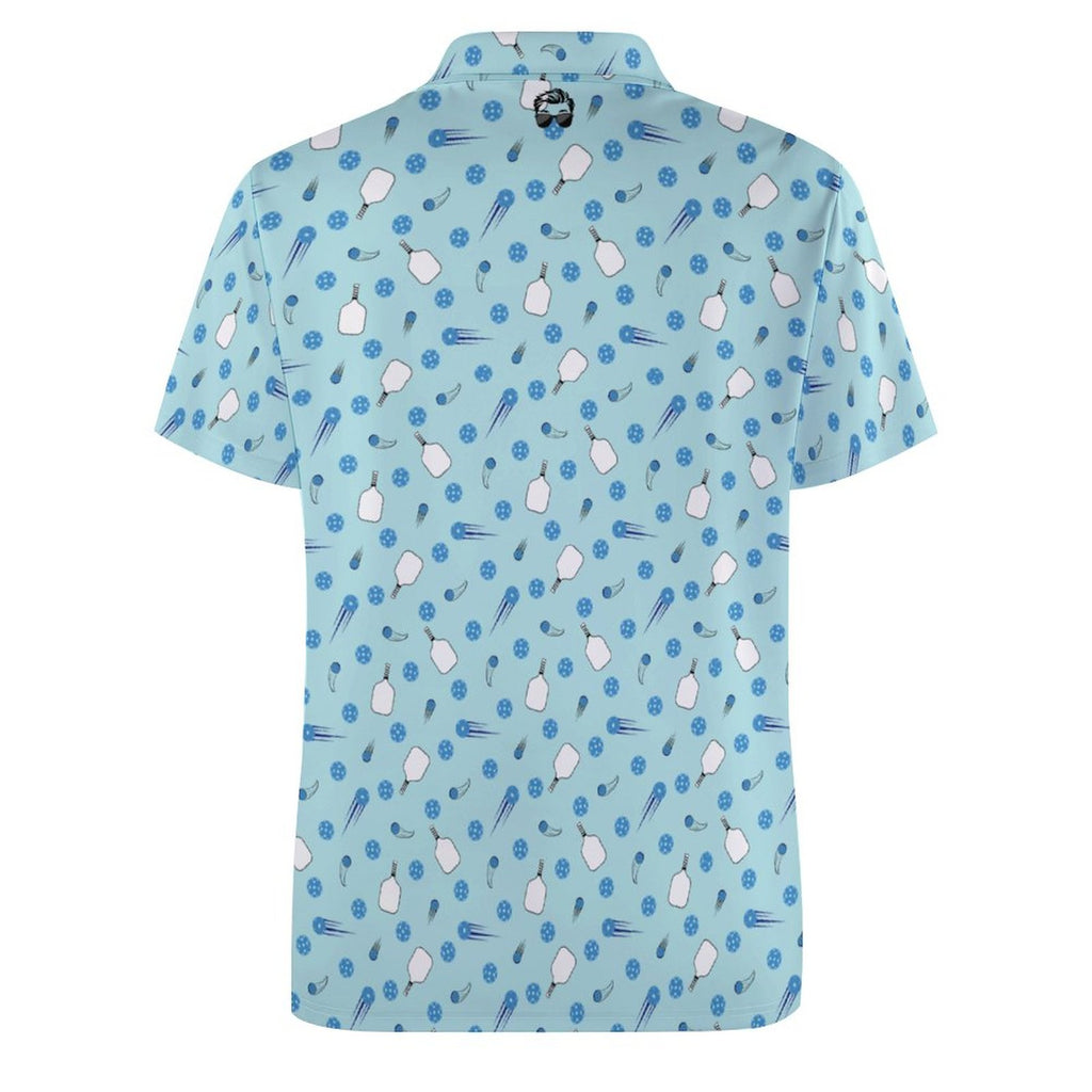 Men's Pickleball Polo Shirts with All-Over printing Design Straight