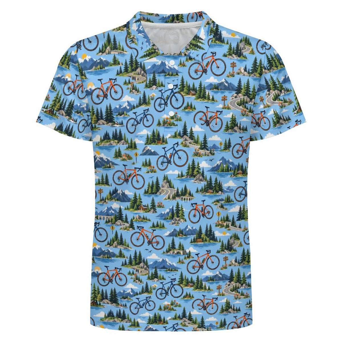 Men's Mountain Biking POLO Shirt(All-Over Printing)