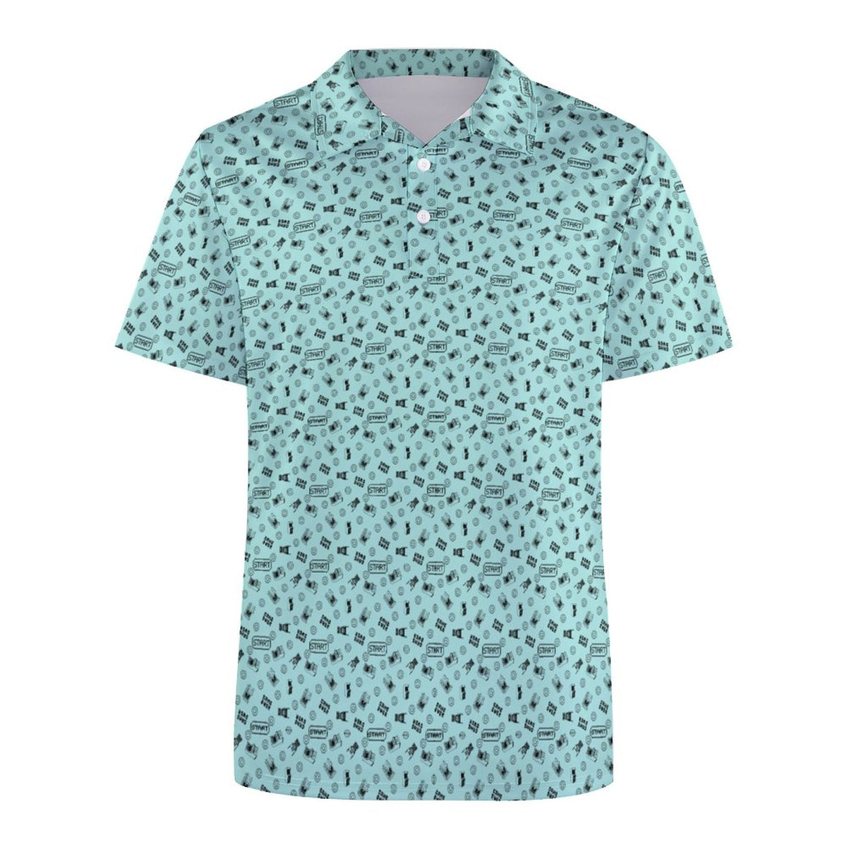 Gamer Arcade Polo Shirts with All-Over printing Design Straight