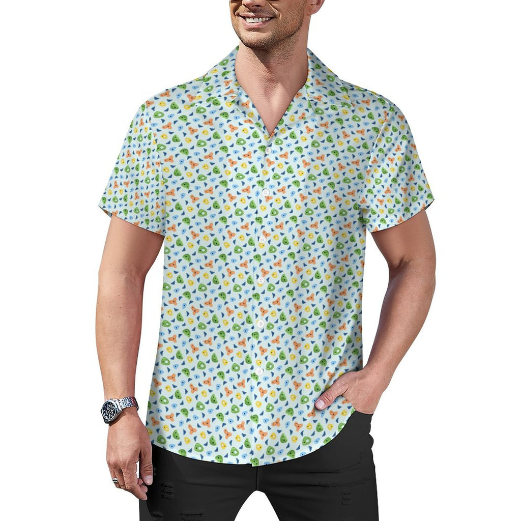Climbing Holds Short Sleeve Cuban Collar Shirt(All-Over Printing)