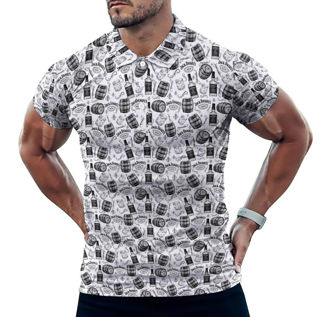 Men's  White Jack Daniels POLO Shirt(All-Over Printing)