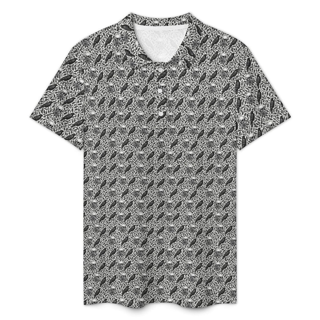 Ravens and Skulls Golf Polo Shirt Halloween