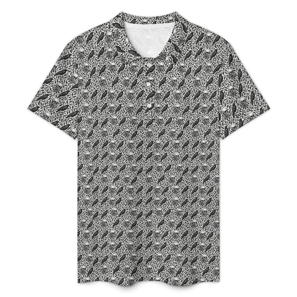 Ravens and Skulls Golf Polo Shirt Halloween