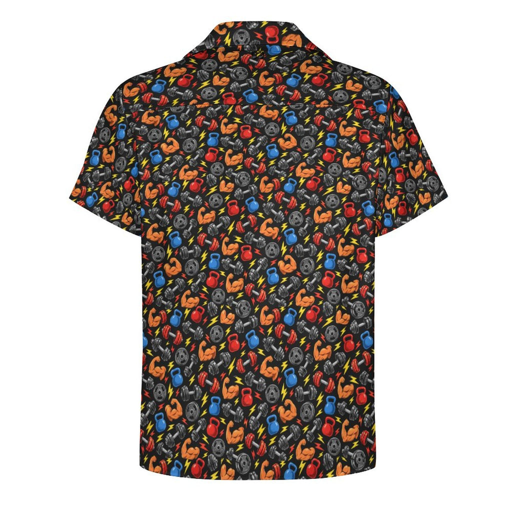 Gym Bros  Cotton Cuban Collar Shirt For Men(All-Over Printing)
