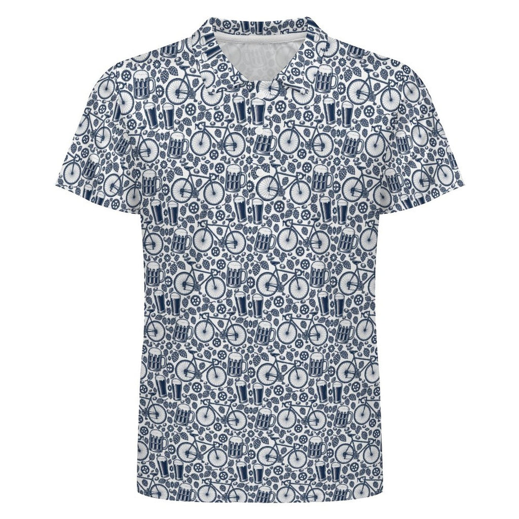 Biking and Beer Mens Golf Polo