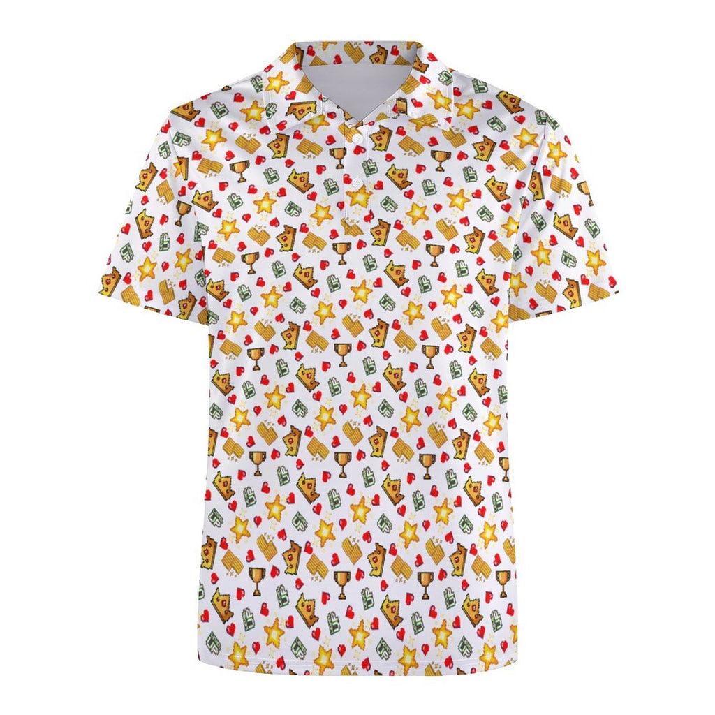 Gamer Arcade Color Polo Shirts with All-Over printing Design Straight
