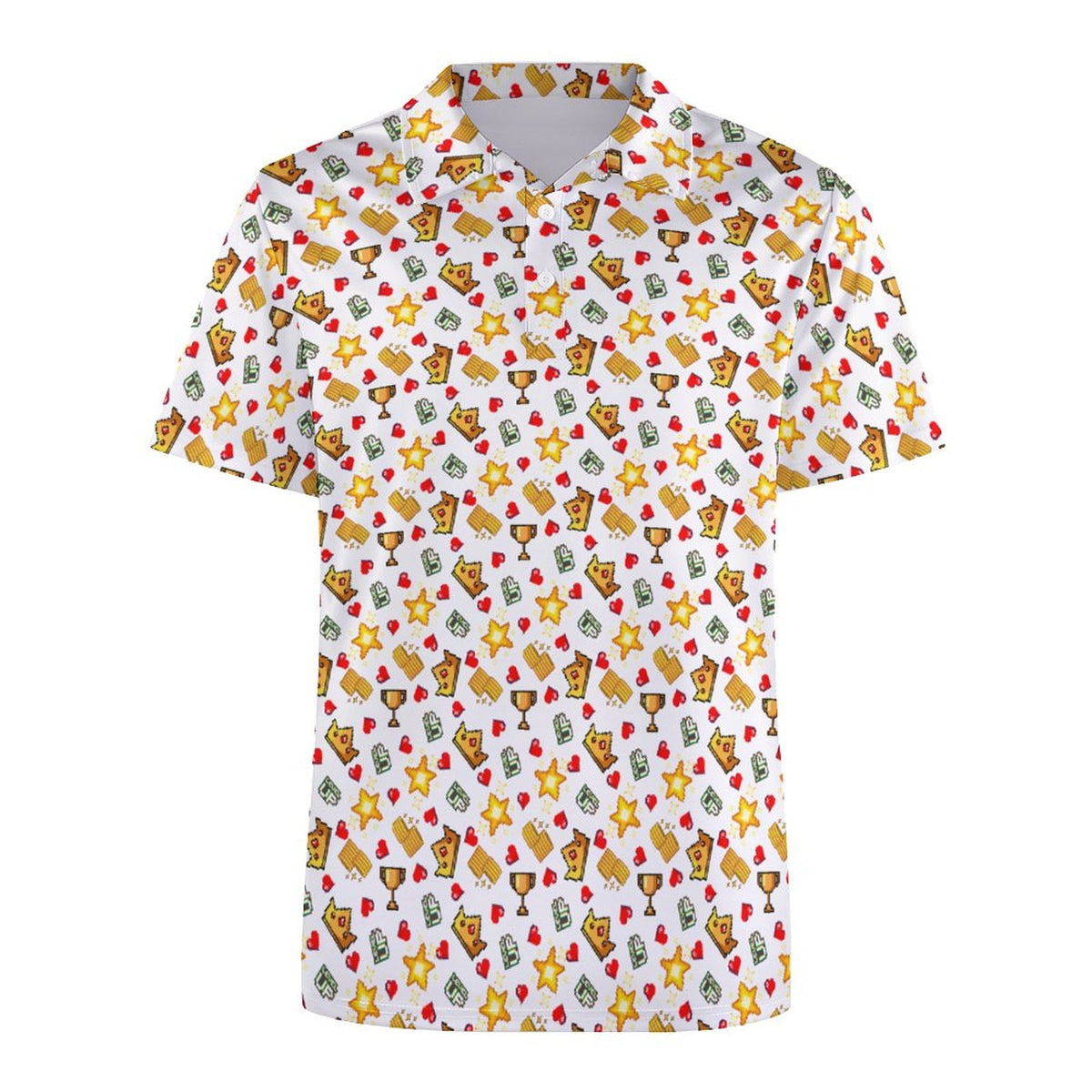 Gamer Arcade Color Polo Shirts with All-Over printing Design Straight