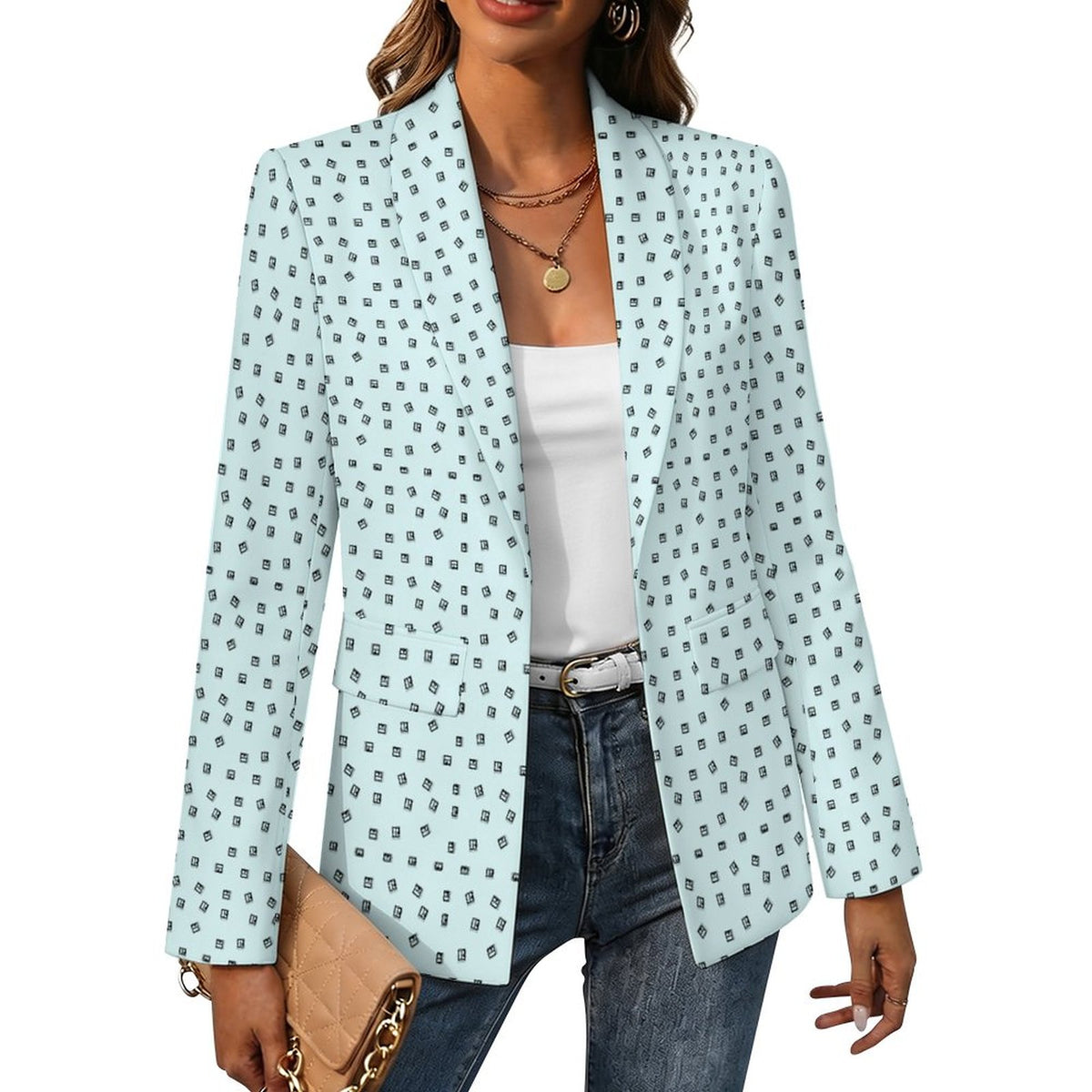 Women's Casual Lapel Blazer(All-Over Printing)