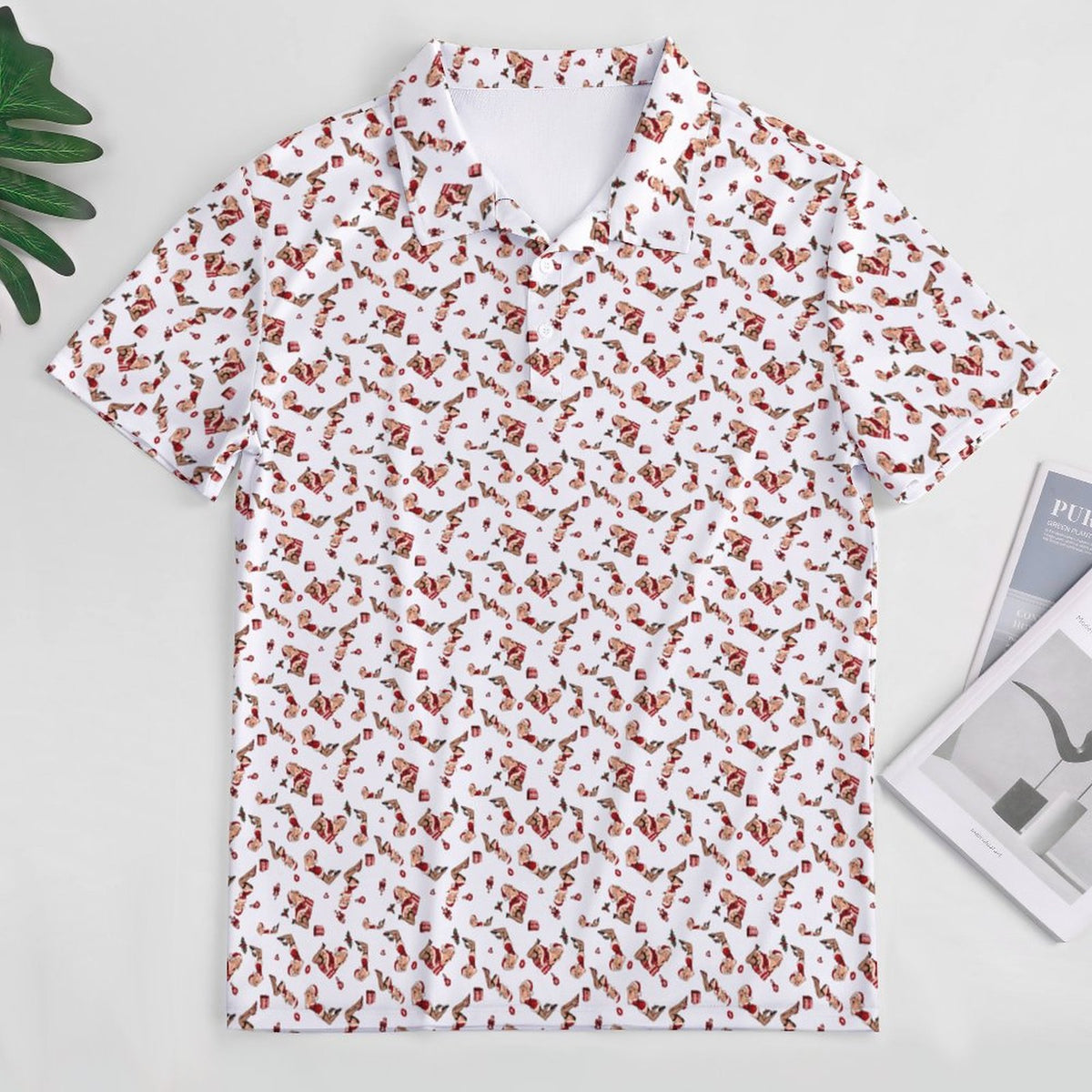 Christmas shirt Mrs. Claus Pinup Polo Shirts with All-Over printing Design Straight