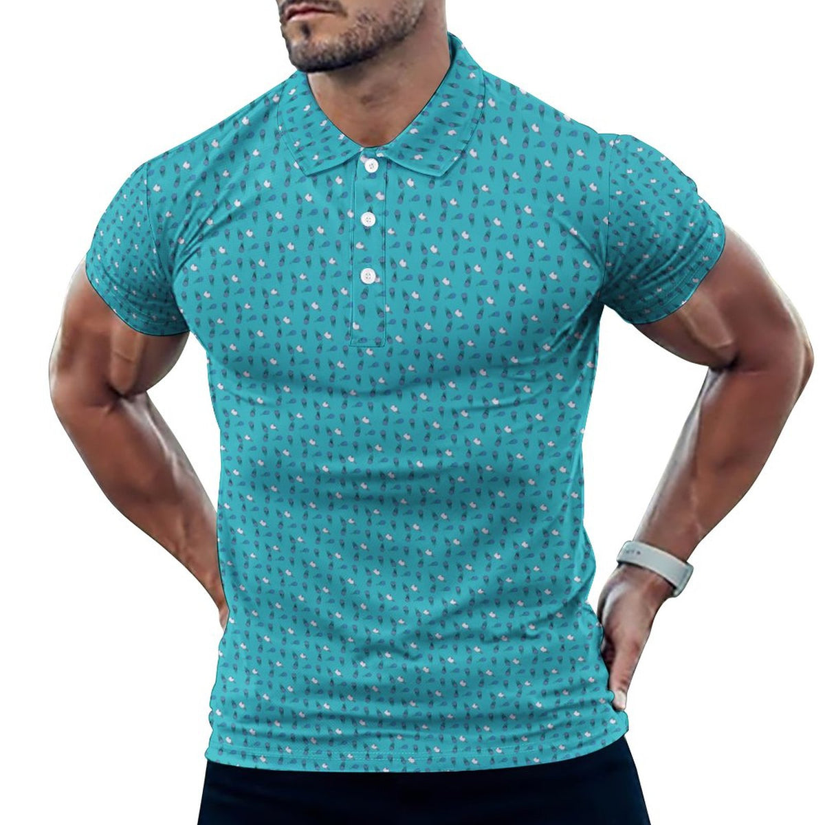 Men's Pickleball. POLO Shirt(All-Over Printing)